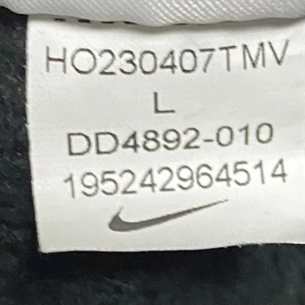 Nike Men‎ Black Therma-FIT Fleece Joggers Nylon Overlay DD4892-010 L